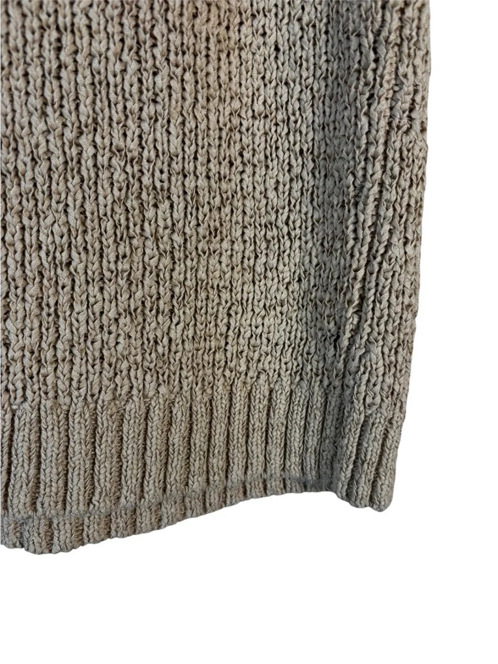 J. Crew High Neck Textured Pointelle Sweater Tank Size Small S Taupe / Tan Top